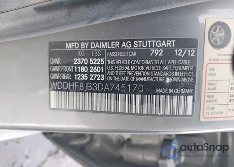 2013 Mercedes-Benz E 350 4Matic z USA, uszkodzony, nr VIN WDDHF8JB3DA745170